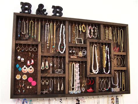 Jewelry Organizer Necklace Display By Barbwireandbarnwood On Etsy