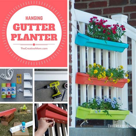 Hanging Gutter Planter The Creative Mom Creative Mom Diy Planter