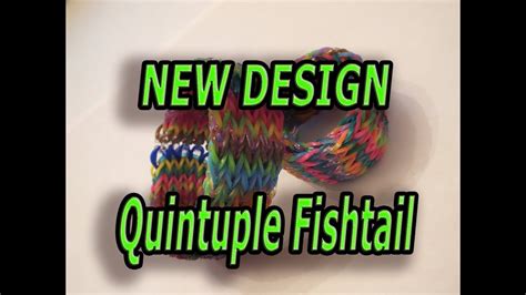New Design Quintuple Fishtail Rainbow Loom Bracelet