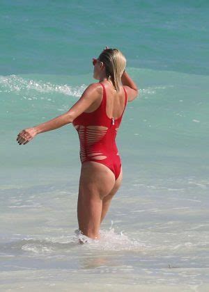 Caroline Vreeland In Red Swimsuit At Tulum Beach Gotceleb The