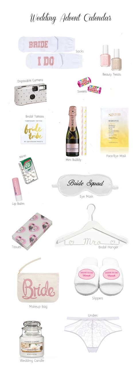 A 'wedvent' (wedding advent calendar) is great idea for bridesmaids to put together for bride to be. 12+ Things to Include in Your Wedding Advent Calendar | weddingsonline