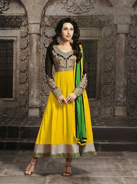Yellow Faux Georgette Embroidered Semi Stitched Salwar With Dupatta F3 Shopping 1222916