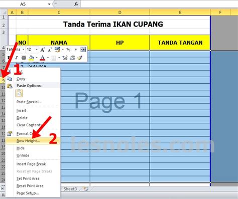 Cara Otomatis Menyamakan Ukuran Tinggi Baris Dan Lebar Kolom Excel