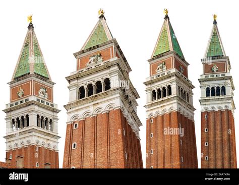 Venice Campanile Di San Marco Bell Tower In St Mark Square Isolated