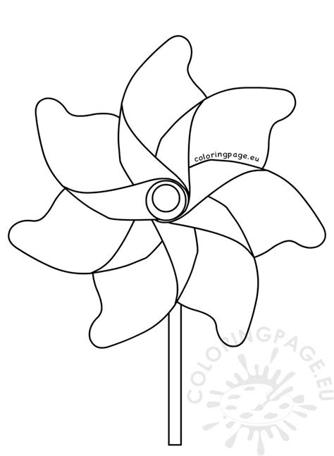 4 pop art coloring pages. Summer coloring page Pinwheel - Coloring Page