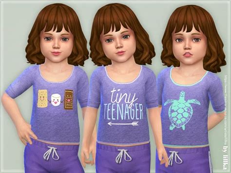 The Sims Resource Comfy Shirt For Toddler Girls 02 By Lillka • Sims 4