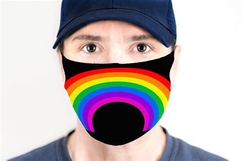Rainbow Face Mask Funny Rainbow Face Mask Washable Face Etsy