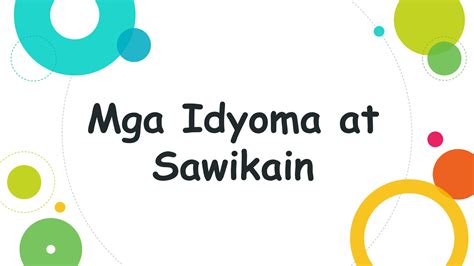 Solution Mga Idyoma At Sawikain Lesson Studypool