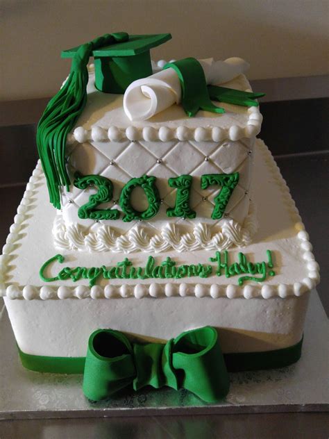 Dutch Fork High School Graduation Cake Silver And Emerald Green