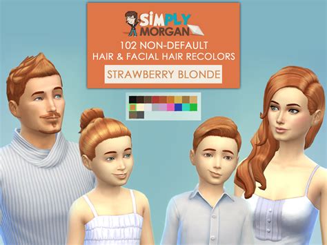 The Sims Resource Strawberry Blonde Hair Non Default Recolors All