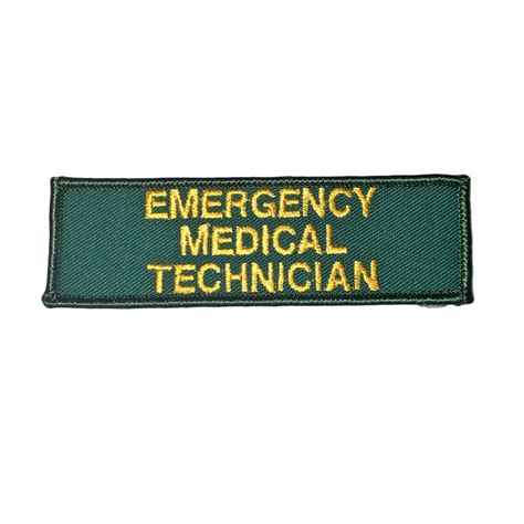 Emergency Medical Technician Embroidered Badge Stitch Tech