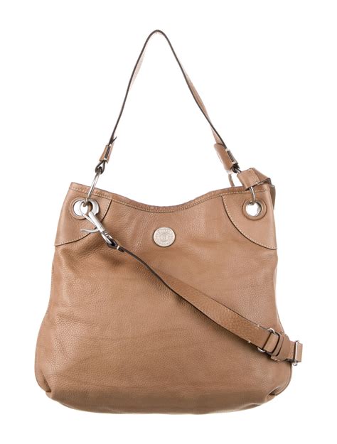 Ghurka Coated Canvas Shoulder Bag Brown Shoulder Bags Handbags