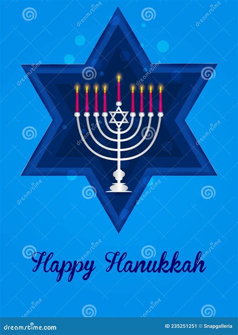 Happy Hanukkah For Israel Festival Of Lights Celebration Stock Vector
