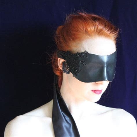 Black Leather Blindfold Hand Molded Bondage Blindfold With Etsy