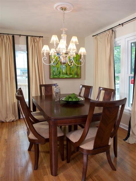 Traditional Dining Room With Elegant Chandelier Hgtv