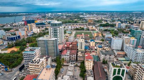 aerial view of the city of dar es salaam stock image image of houses skyline 268376259
