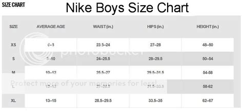 Nike Youth Swimsuit Size Chart