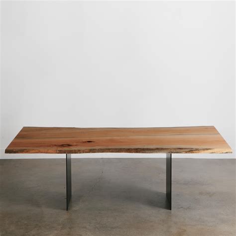 Live Edge Maple Dining Table With Steel Plate Base Elko Hardwoods