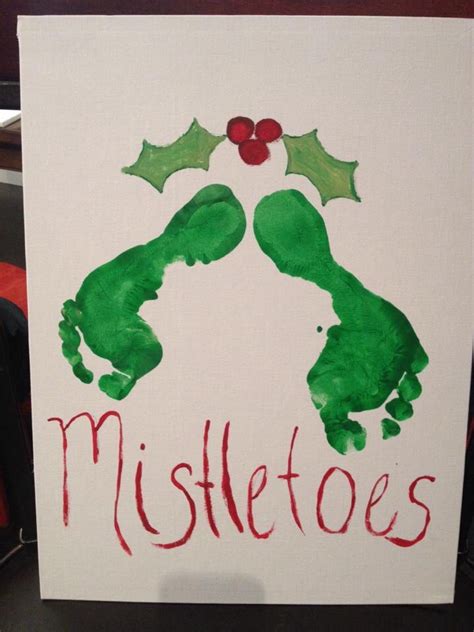 Mistletoes Footprint Craft For Kids
