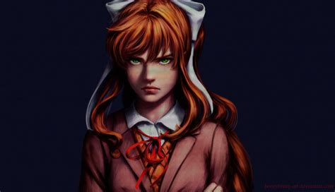 Angry Monika By Honeybunny Art On Deviantart Ddlc
