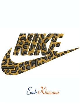 Nike Leopard Print Logo Machine Embroidery Design In 2021 Print Logo