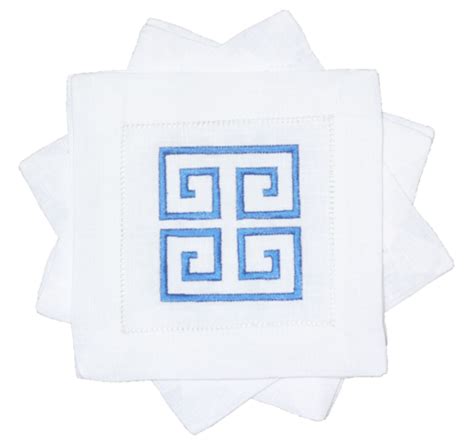 Greek Key Cocktail Napkins (With images) | Cocktail napkins, Design darling, Linen cocktail napkins