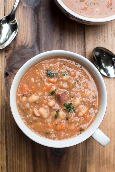Slow Cooker Ham And Bean Soup Valeries Kitchen