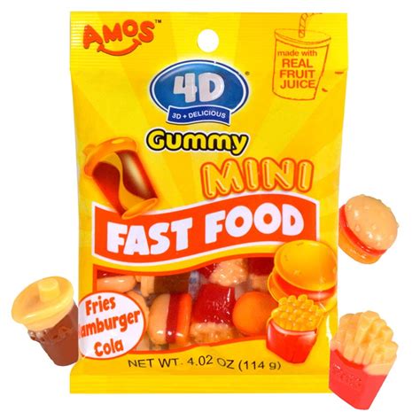 Amos Gummy Mini Fast Food 3d Gummi Candy 402 Oz Bag