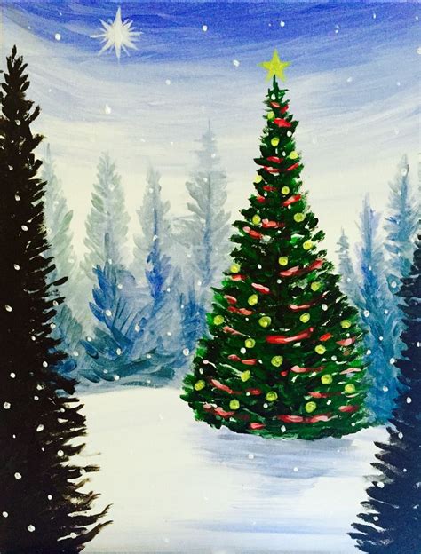 Paper is a natural fit for painting on with acrylics. Pin by Jennifer Tradd on Paint Night | Christmas paintings