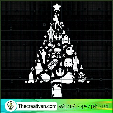 Star Wars Christmas Tree SVG, Star Wars Christmas SVG, Yoda SVG