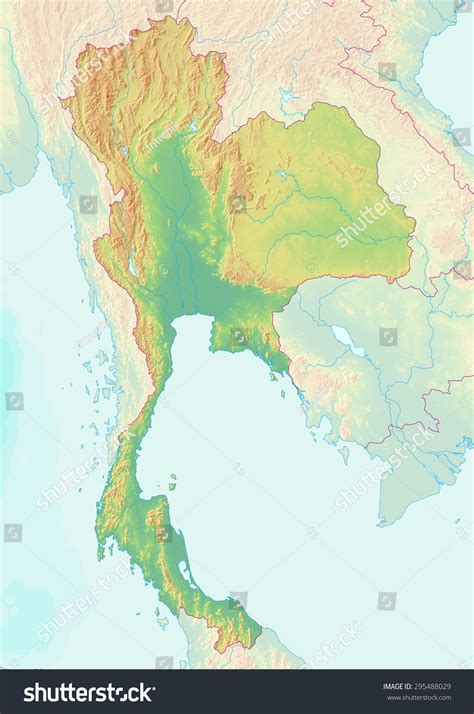 Topographic Map Thailand Shaded Relief Elevation ilustrações stock Shutterstock