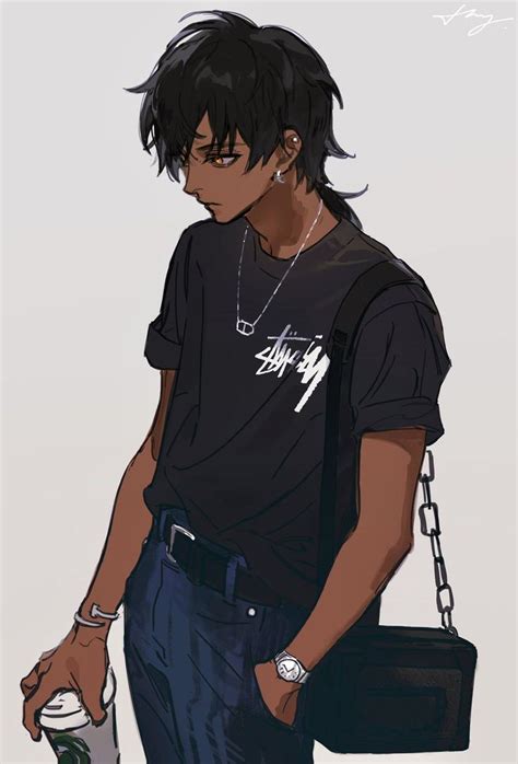 Pin By Fatii On Drawing In 2022 Black Anime Guy Handsome Anime Guys