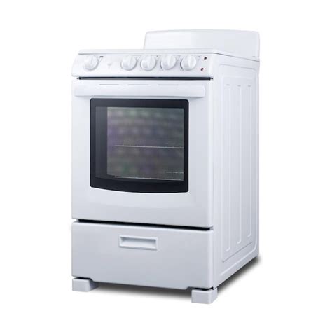 Summit Appliance White Pearl 24 In 4 Elements 29 Cu Ft Freestanding