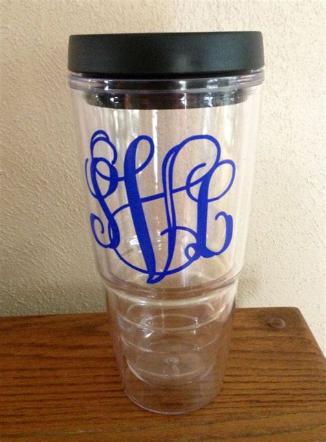 monogrammed tumbler 24oz double wall with sip lid by sunshinevinyl 12 00 accessaries loft