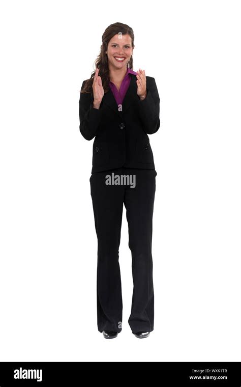 Elegant Woman Clapping Her Hands Stock Photo Alamy