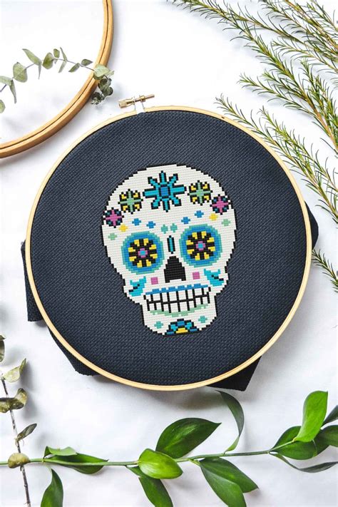 Maybe you would like to learn more about one of these? Sugar Skull | Free Cross Stich Pattern | Cross stitch ...