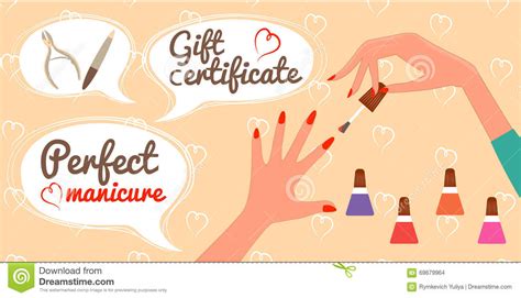Over 50 designs available and all free and editable. Gift Certificate Perfect Manicure Nail Salon Stock Vector ...