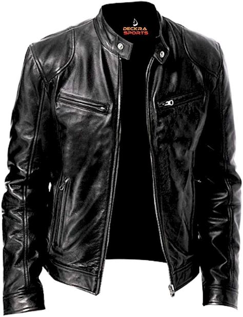 Sports And Outdoors Mens Casual Fashion Leather Motorcycle Antique Jacket