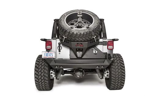Fab Fours Jeep Wrangler Slant Back Spare Tire Carrier Bare Steel