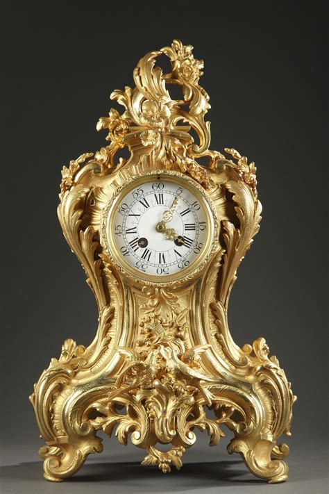Louis Xv Style Gilt Bronze Mantle Clock With Doves 1890 French