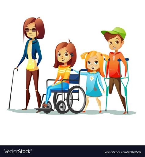 Handicapped Children Of Royalty Free Vector Image Kids Clipart Kids