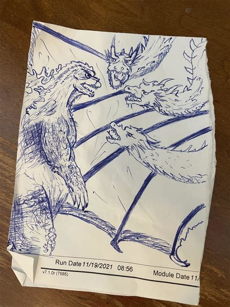 Old Godzilla Doodle I Did At Work A Few Months Ago