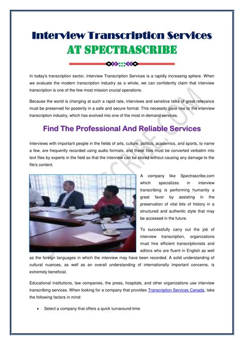 PPT - Interview Transcription Services PowerPoint Presentation, free