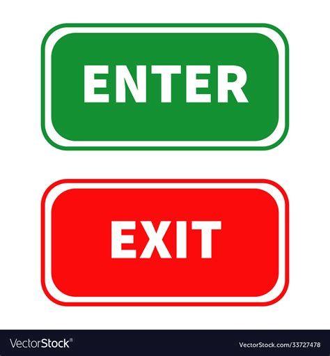 entrance and exit signs set stock vector crushpixel