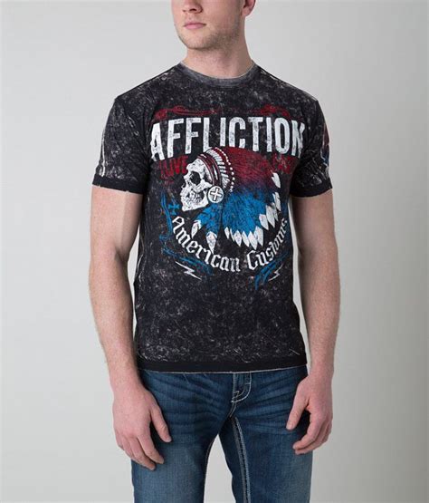 Affliction American Customs Skull T Shirt Mens T Shirts Buckle