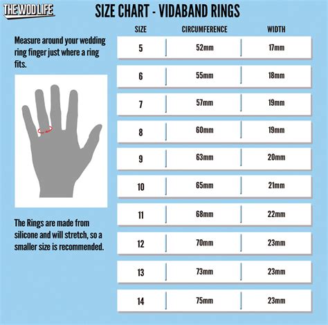 Silicone Rings Size Chart