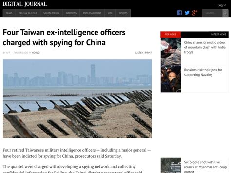 Four Taiwan Ex Intelligence Officers Charged With Spying For China