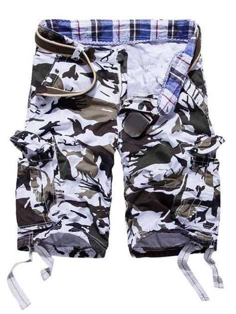 17 Off 2021 Loose Fit Multi Pockets Camo Printed Mens Cargo Shorts