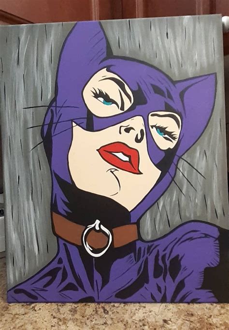 Catwoman Comic Popart On 16x20 Canvas Etsy In 2021 Pop Art Canvas