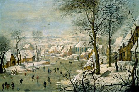 Pieter Bruegel The Younger A Winter Landscape With Skaters And A Bird